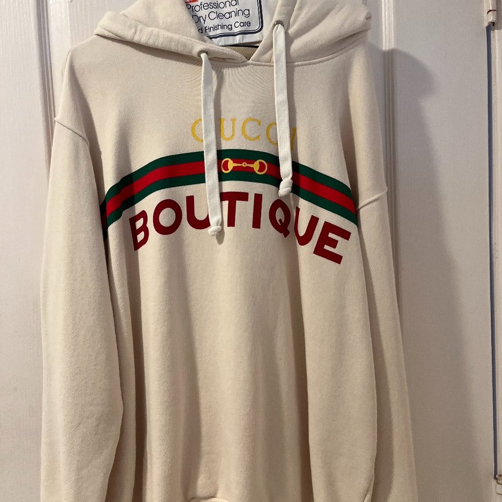 gucci boutique hoodie men white